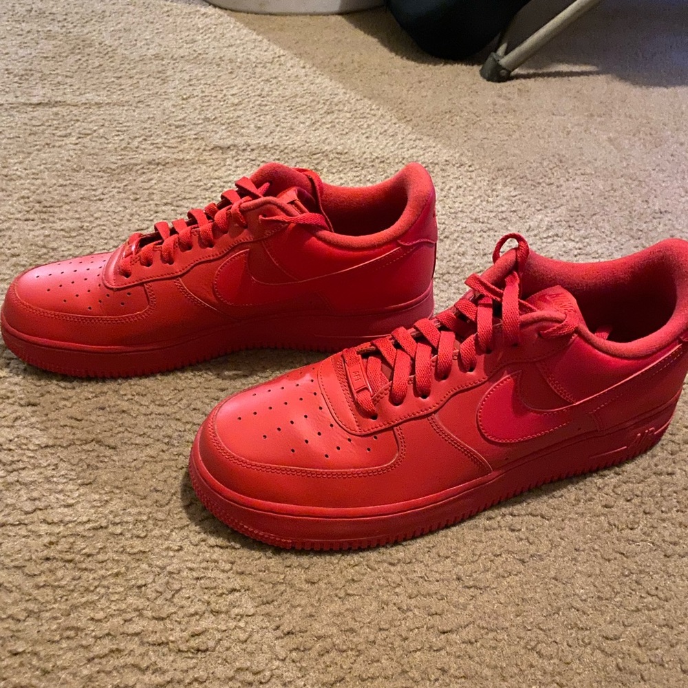 Men’s All Red Nike Air Force 1’s